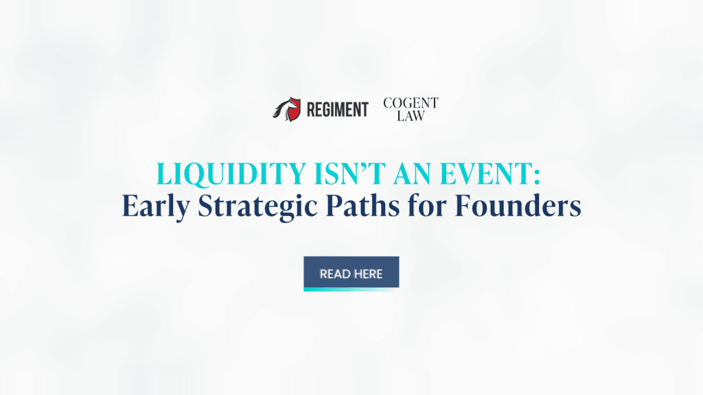 Liquidity Isn't an Event: Early Strategic Paths for Founders